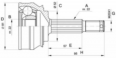 OPEN PARTS cvj500610 -  Шарнирный комплект, приводной вал